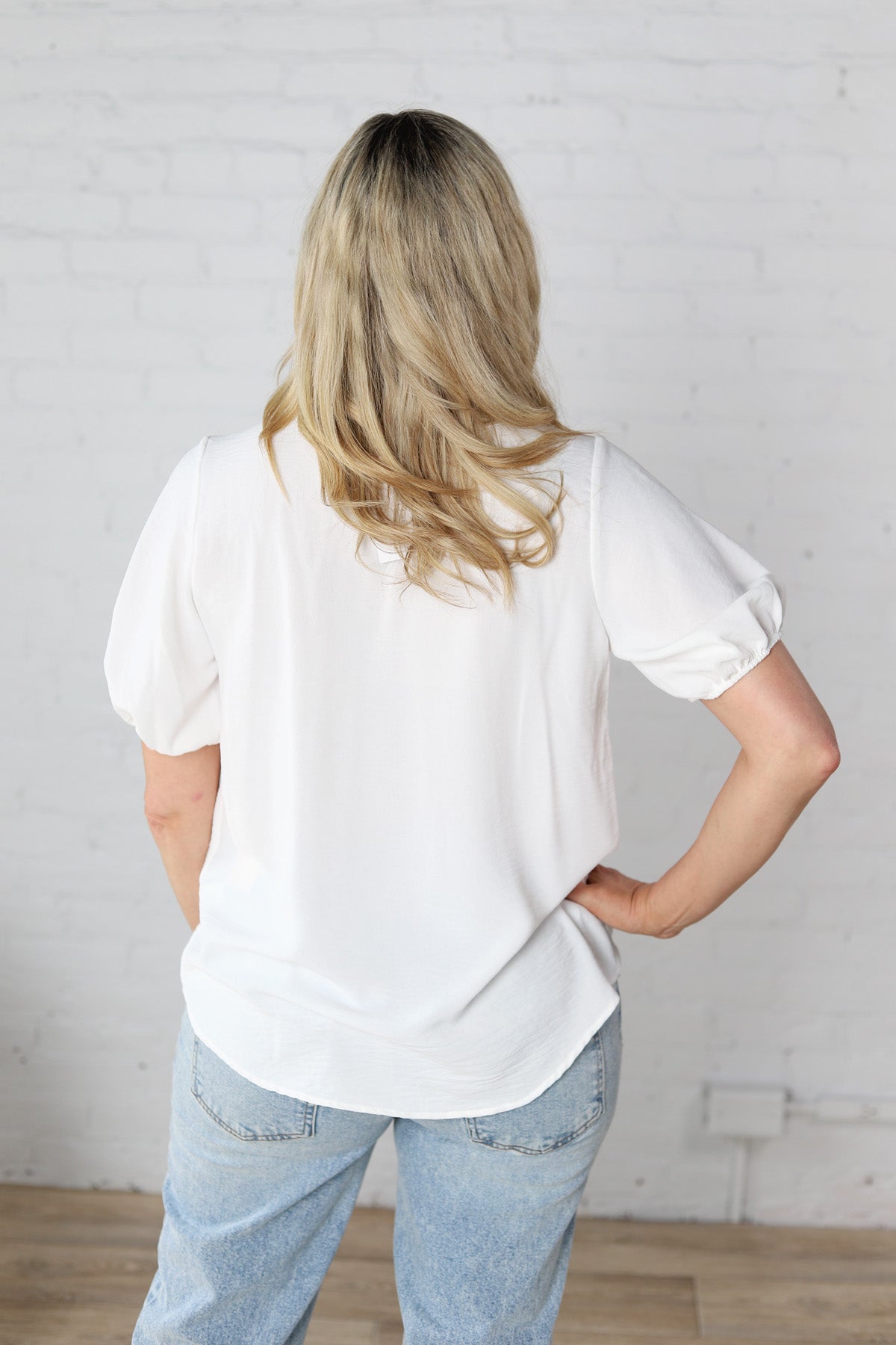 Selene Blouse with Ruffled Detailing - White