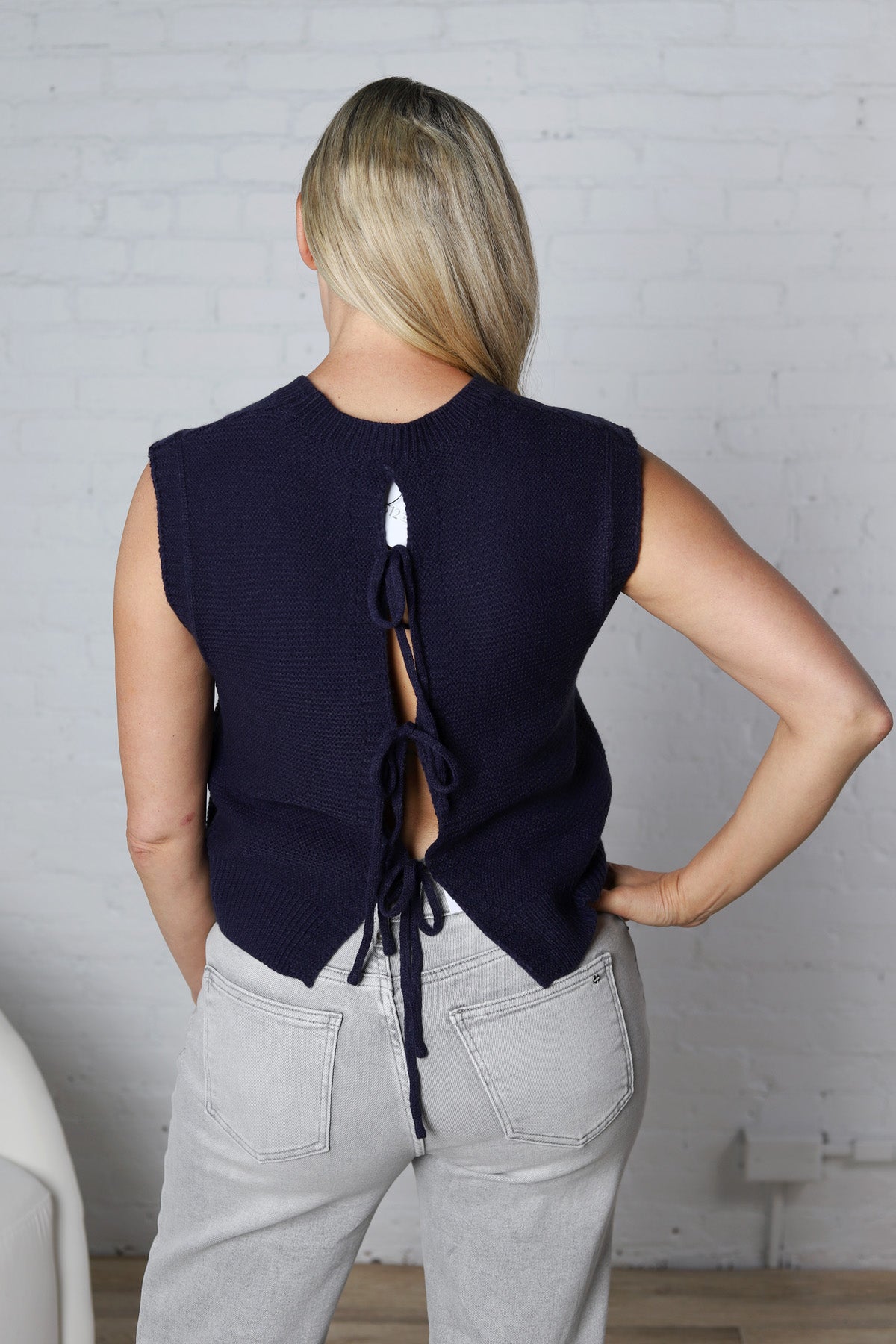 Sherry Knitted Top - Navy FINAL SALE