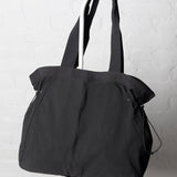 Skylar Nylon Side Cinch Tote - Black