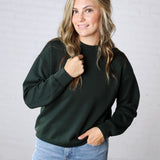 Sonja Scuba Mock Neck Pullover - Regency Green