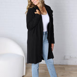 Taytum Open Front Longline Cardigan - Black
