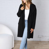 Taytum Open Front Longline Cardigan - Black