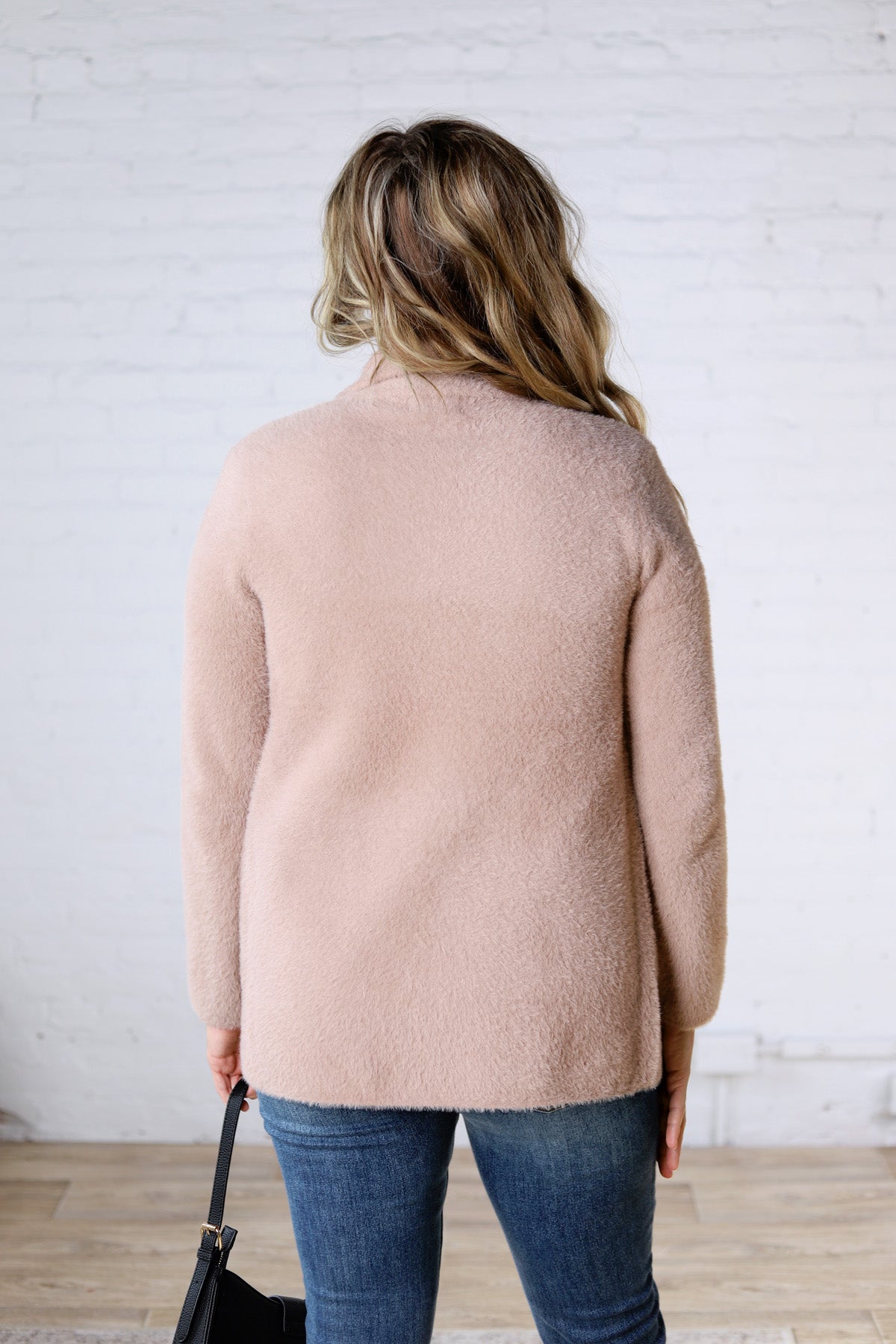 Thalia Fuzzy Double Buttons Coatigan - Mocha