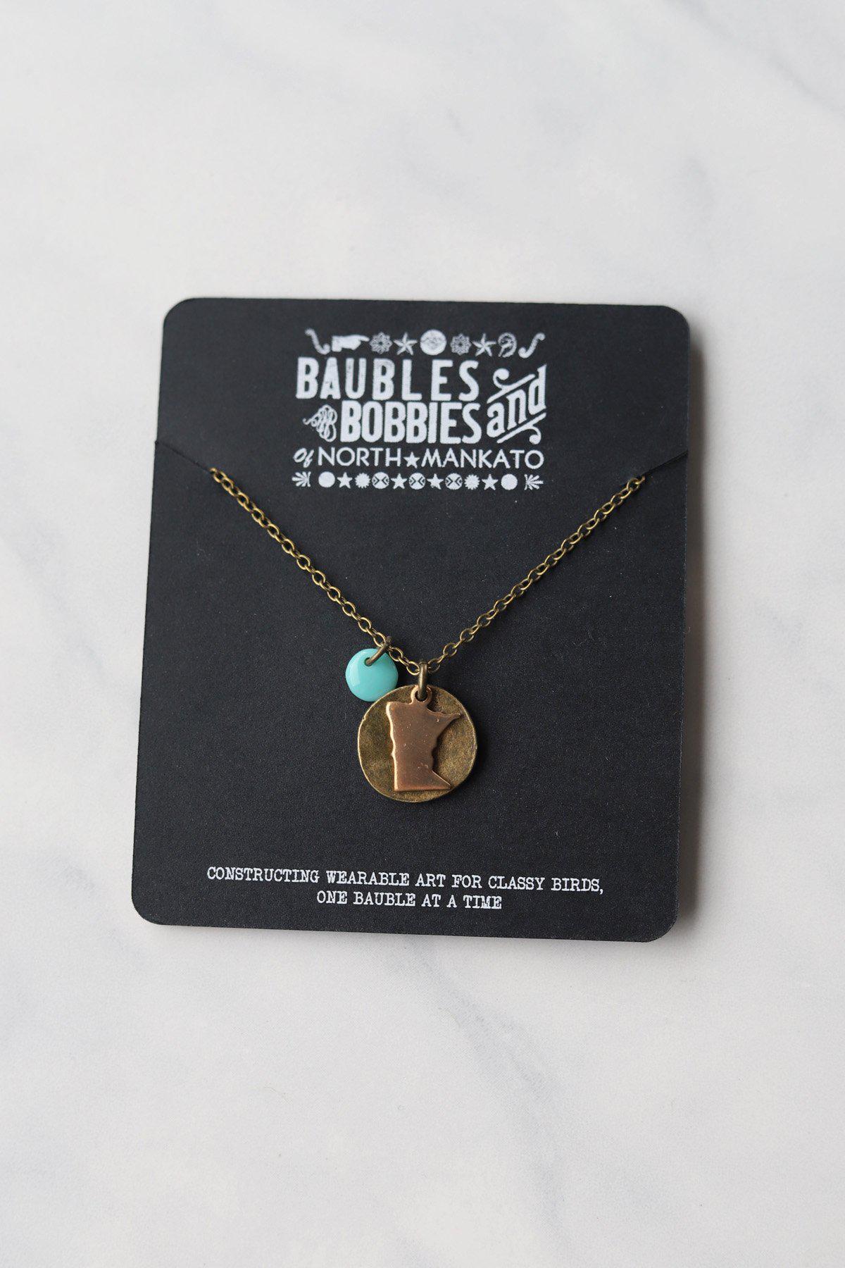 The 32nd Necklace with Turquoise Bead - Baubles + Bobbies