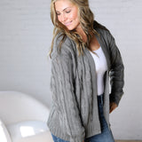 Tinsley Chunky Cable Knit Cardigan - Spruce