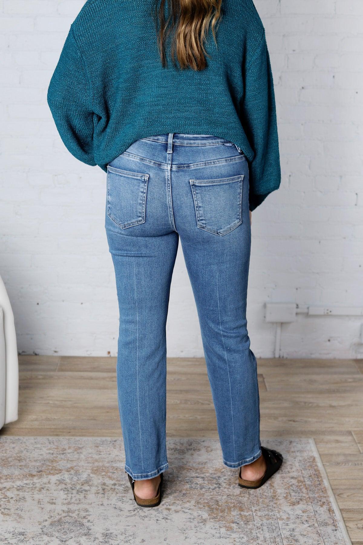 Vesper High Rise Crop Straight Jeans - Risen Jeans