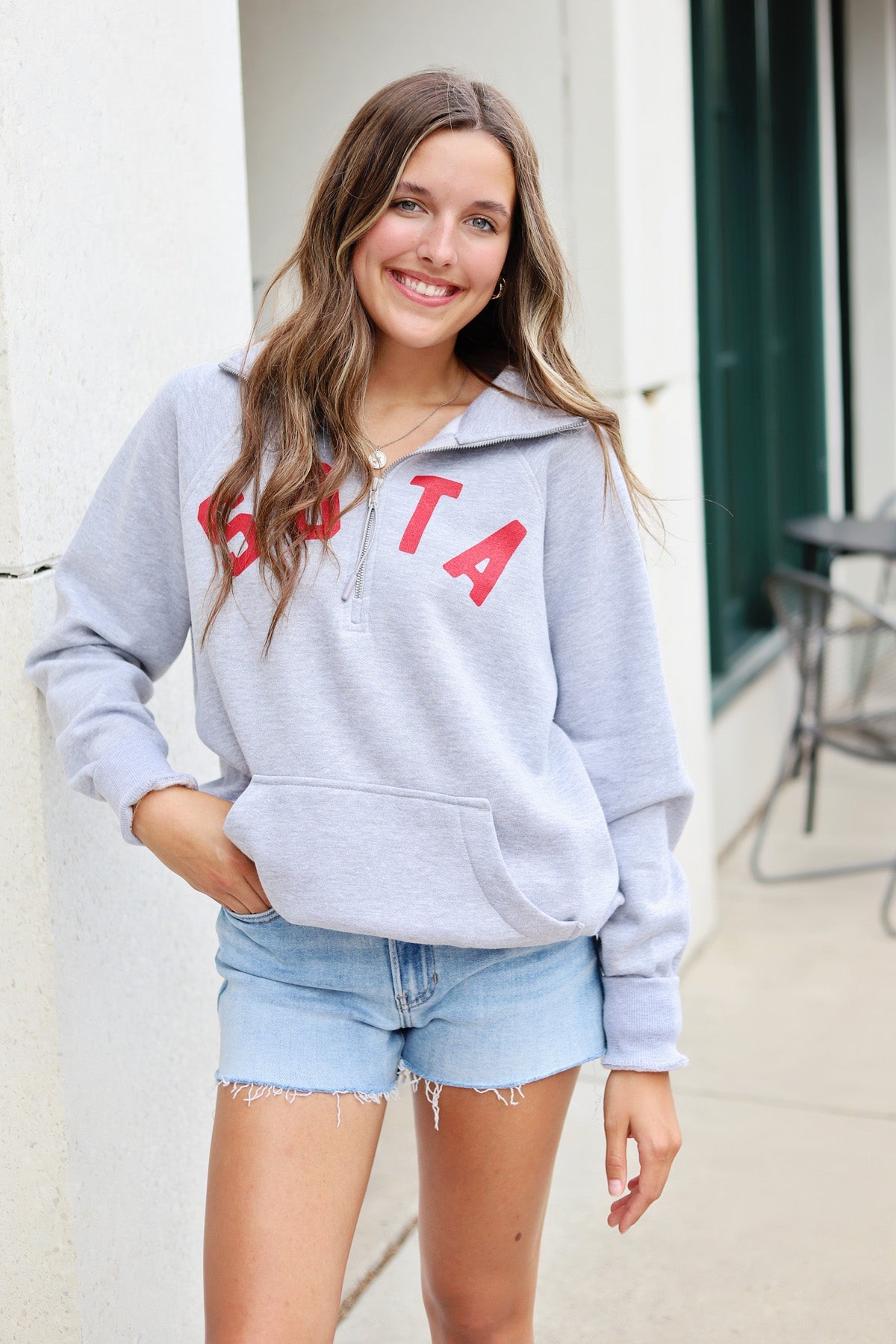 Women's Lila 1/2 Zip Sweatshirt - Grey