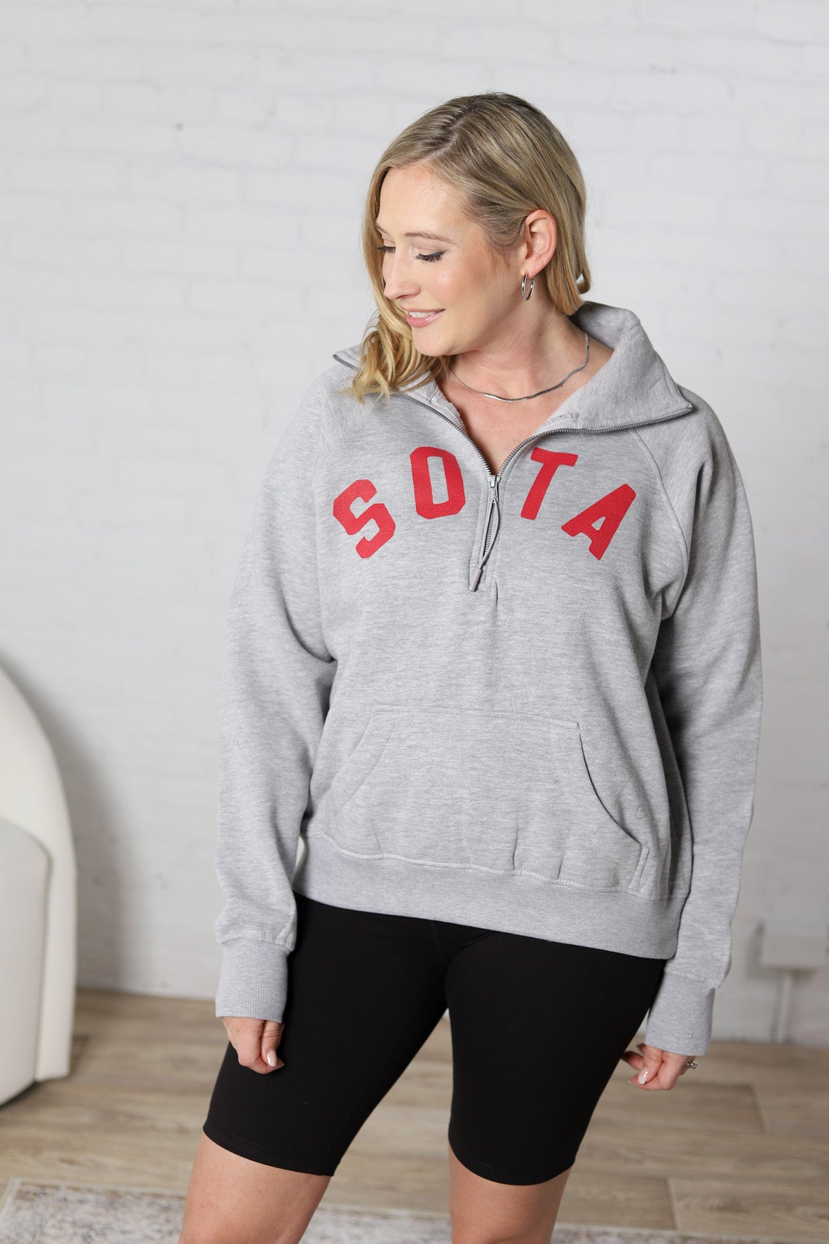 Women's Lila 1/2 Zip Sweatshirt - Grey