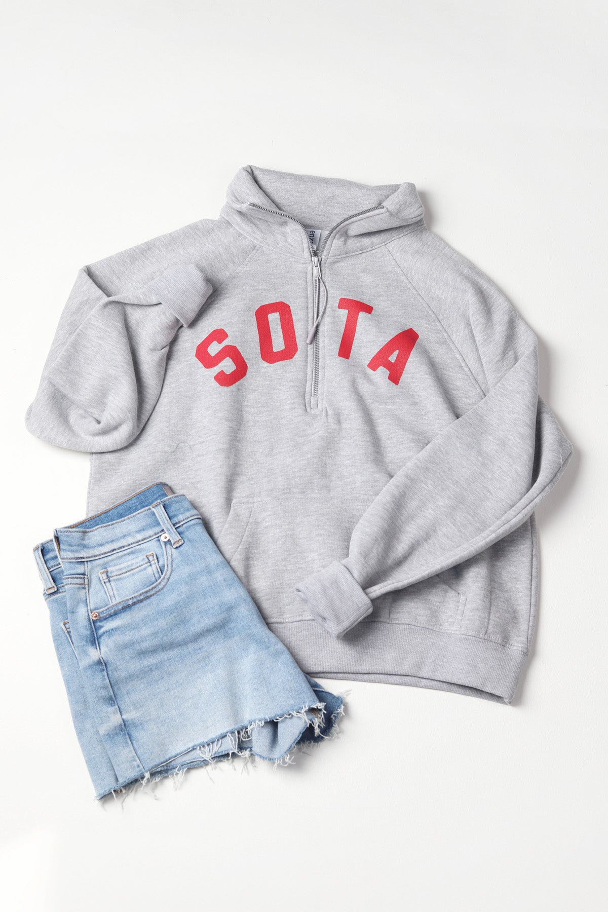 Women's Lila 1/2 Zip Sweatshirt - Grey