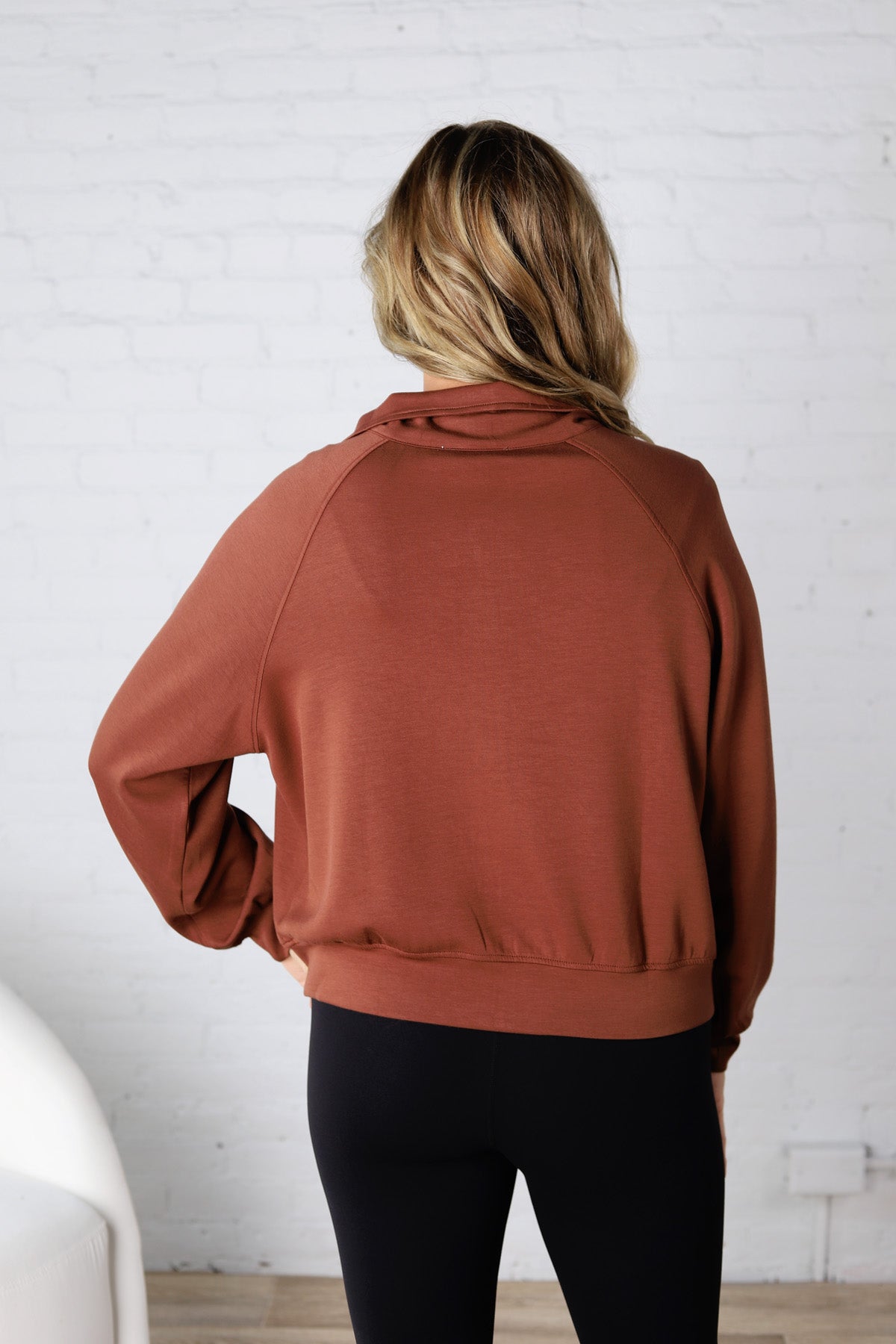 Wren Scuba High Neck Jacket - Chestnut