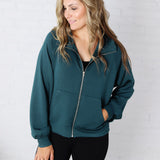 Wren Scuba High Neck Jacket - Deep Green