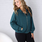 Wren Scuba High Neck Jacket - Deep Green