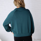 Wren Scuba High Neck Jacket - Deep Green
