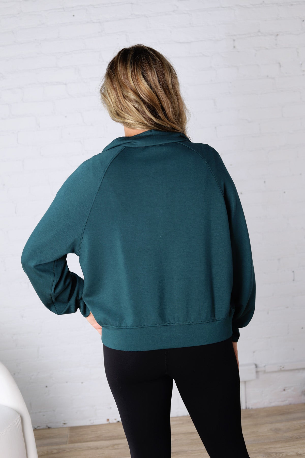 Wren Scuba High Neck Jacket - Deep Green
