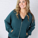 Wren Scuba High Neck Jacket - Deep Green