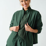 Mirae CurveCinch Peplum Jacket - Sycamore