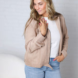 Adelin Suede Feel Jacket - Taupe