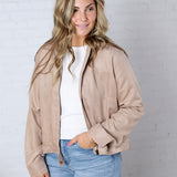 Adelin Suede Feel Jacket - Taupe