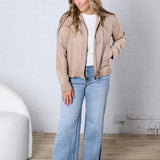 Adelin Suede Feel Jacket - Taupe