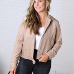 Adelin Suede Feel Jacket - Taupe
