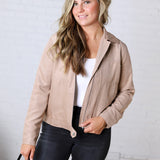 Adelin Suede Feel Jacket - Taupe