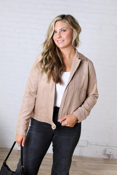Adelin Suede Feel Jacket - Taupe