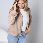 Adelin Suede Feel Jacket - Taupe