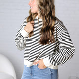 Adeline Striped Knit Cotton Crew Neck