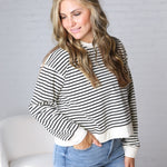 Adeline Striped Knit Cotton Crew Neck
