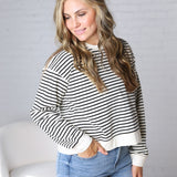 Adeline Striped Knit Cotton Crew Neck