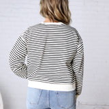 Adeline Striped Knit Cotton Crew Neck