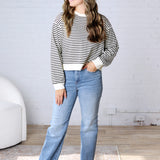 Adeline Striped Knit Cotton Crew Neck