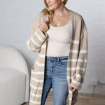 Adira Knitted Stripe Sweater Cardigan