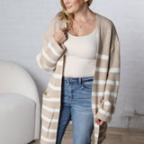 Adira Knitted Stripe Sweater Cardigan