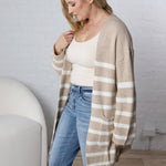 Adira Knitted Stripe Sweater Cardigan