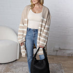 Adira Knitted Stripe Sweater Cardigan