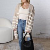 Adira Knitted Stripe Sweater Cardigan