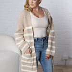 Adira Knitted Stripe Sweater Cardigan