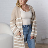 Adira Knitted Stripe Sweater Cardigan