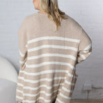 Adira Knitted Stripe Sweater Cardigan