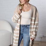 Adira Knitted Stripe Sweater Cardigan - FINAL SALE