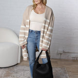 Adira Knitted Stripe Sweater Cardigan - FINAL SALE