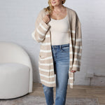 Adira Knitted Stripe Sweater Cardigan - FINAL SALE