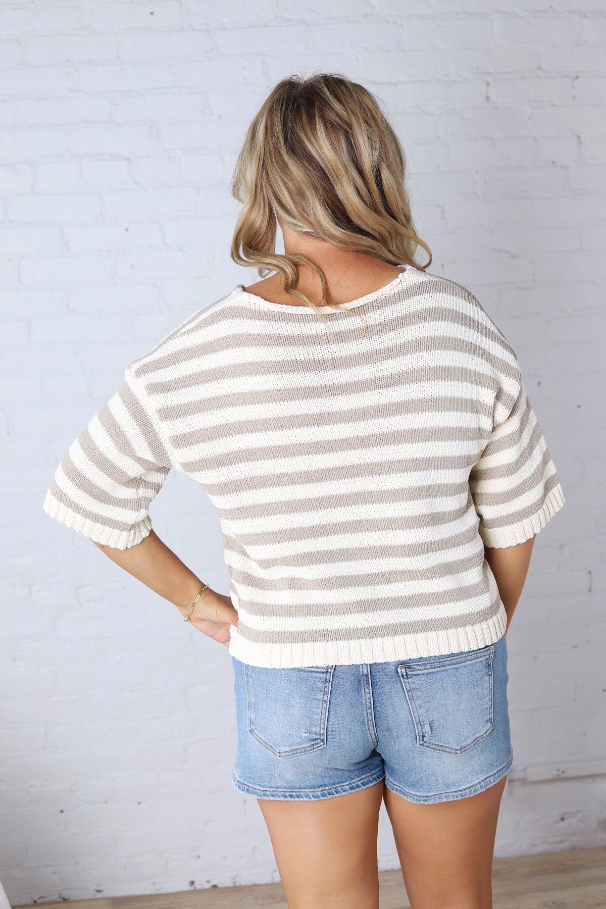Adley Striped Knit Top