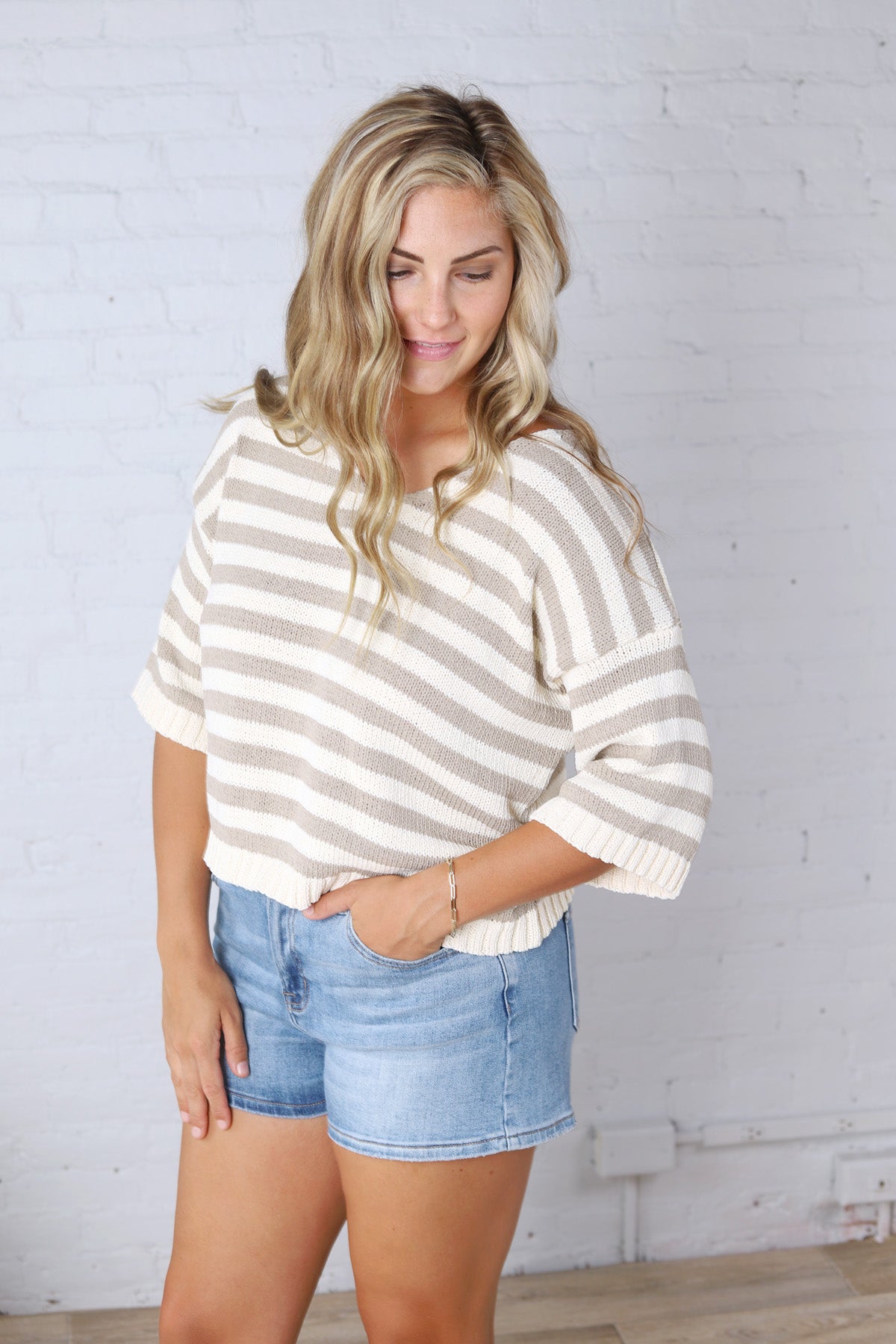 Adley Striped Knit Top