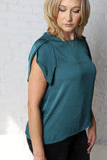 Aina Hunter Green Tulip Sleeve Blouse