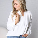 Ainsley Long Sleeve Blouse - White