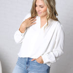 Ainsley Long Sleeve Blouse - White