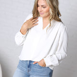 Ainsley Long Sleeve Blouse - White