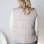 Ainsly Suede-Like Puffer Vest - Pebble